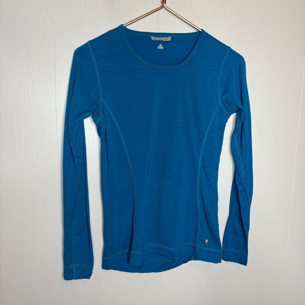 Smartwool Base Layer Top S Blue Crew Neck Merino Wool Gorpcore Athletic Outdoor